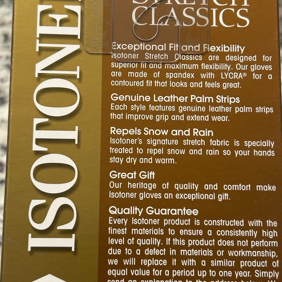 Isotoner Vintage 2003 Stretch Classic Fleece Lined Leather Palm Black Gloves NIB - Picture 5 of 8